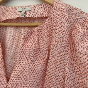 Silk orange printed blouse in pretty print